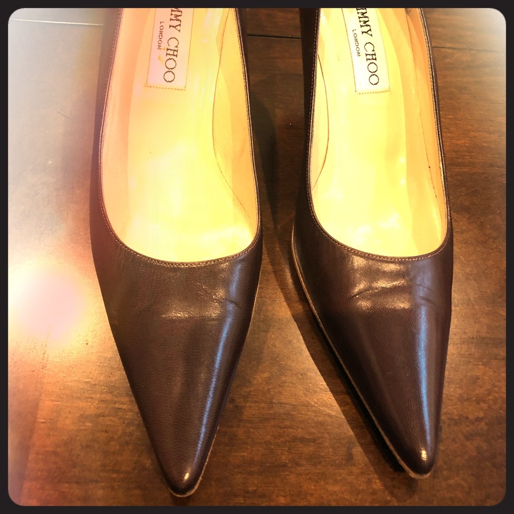 Jimmy choo chocolate brown kid leather